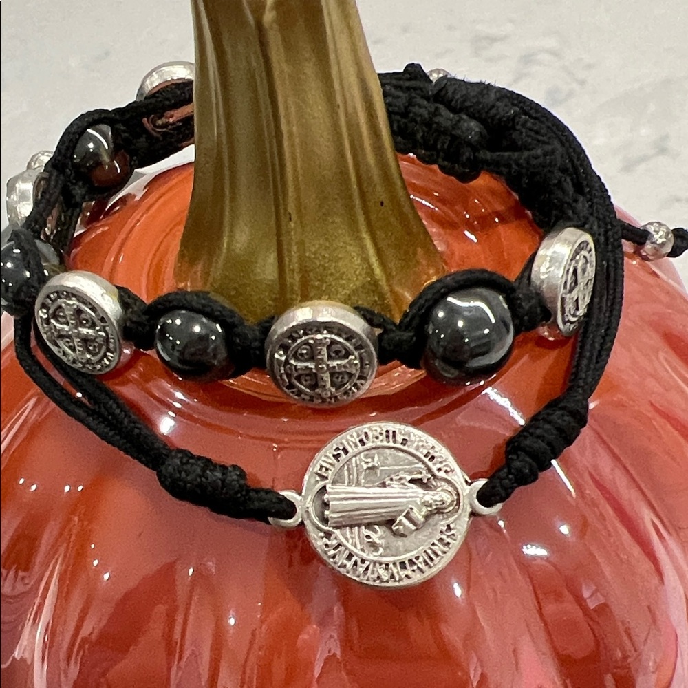 My Saint My Hero Black and Silver Women's Bracelet